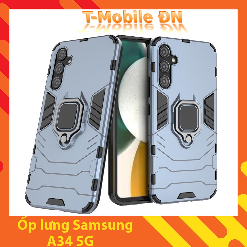 Ốp lưng Samsung A34 5G, Ốp Chống sốc Iron Man có giá đỡ nhẫn iring hít Ôtô Bảo vệ viền và Camera cho Samsung A34 5G