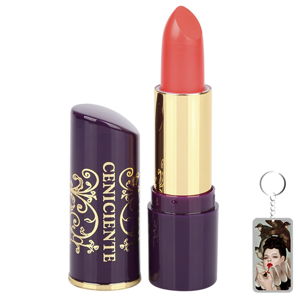 Son thỏi mịn môi lâu phai Naris Ceniciente Lipstick Nhật Bản 3g (#103: Hồng cam) + Móc khóa