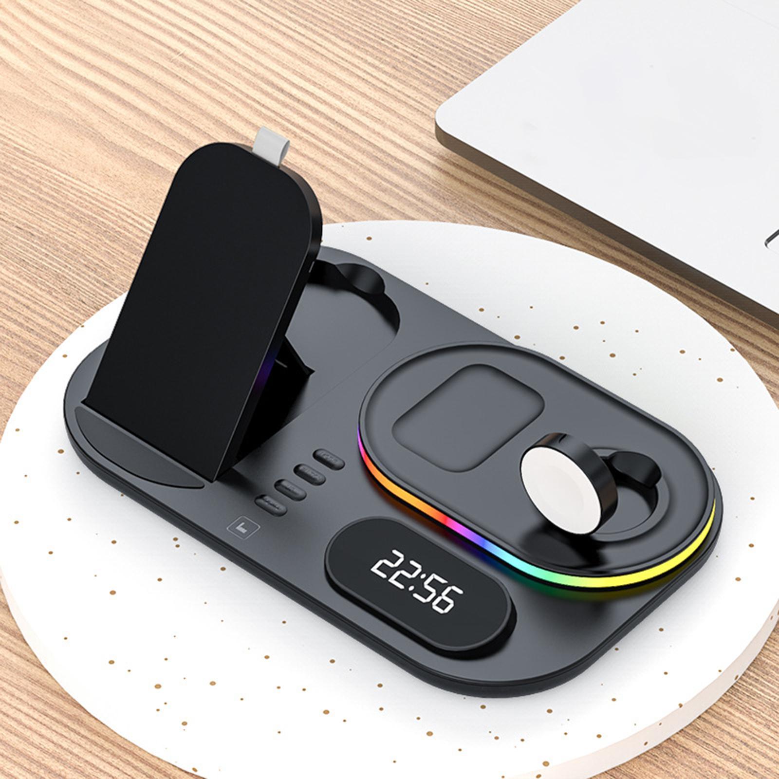 3 IN 1 Wireless Charger Stand Fast Charging Dock Adjustable Black