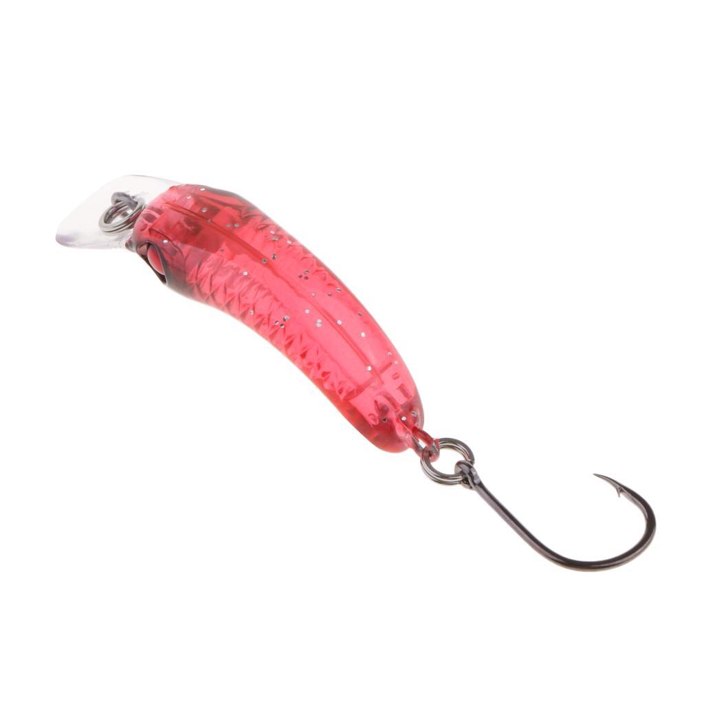 2-8pack Mini Minnow Fishing Lure Artificial Hard Simulation Bait Crankbait Red