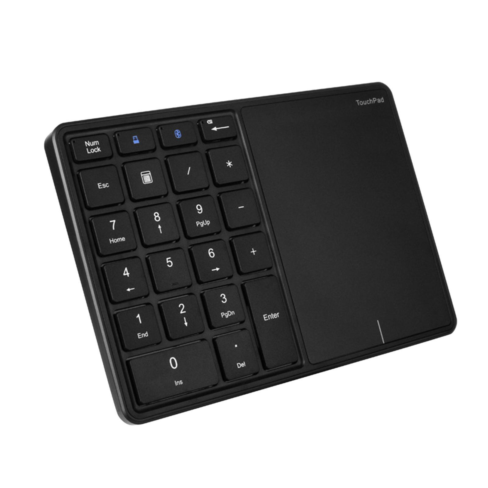 Wireless Numeric Keypad 2.4 GHz Bluetooth Mini with Touchpad 2.4G USB Receiver Numpad for Tablet
