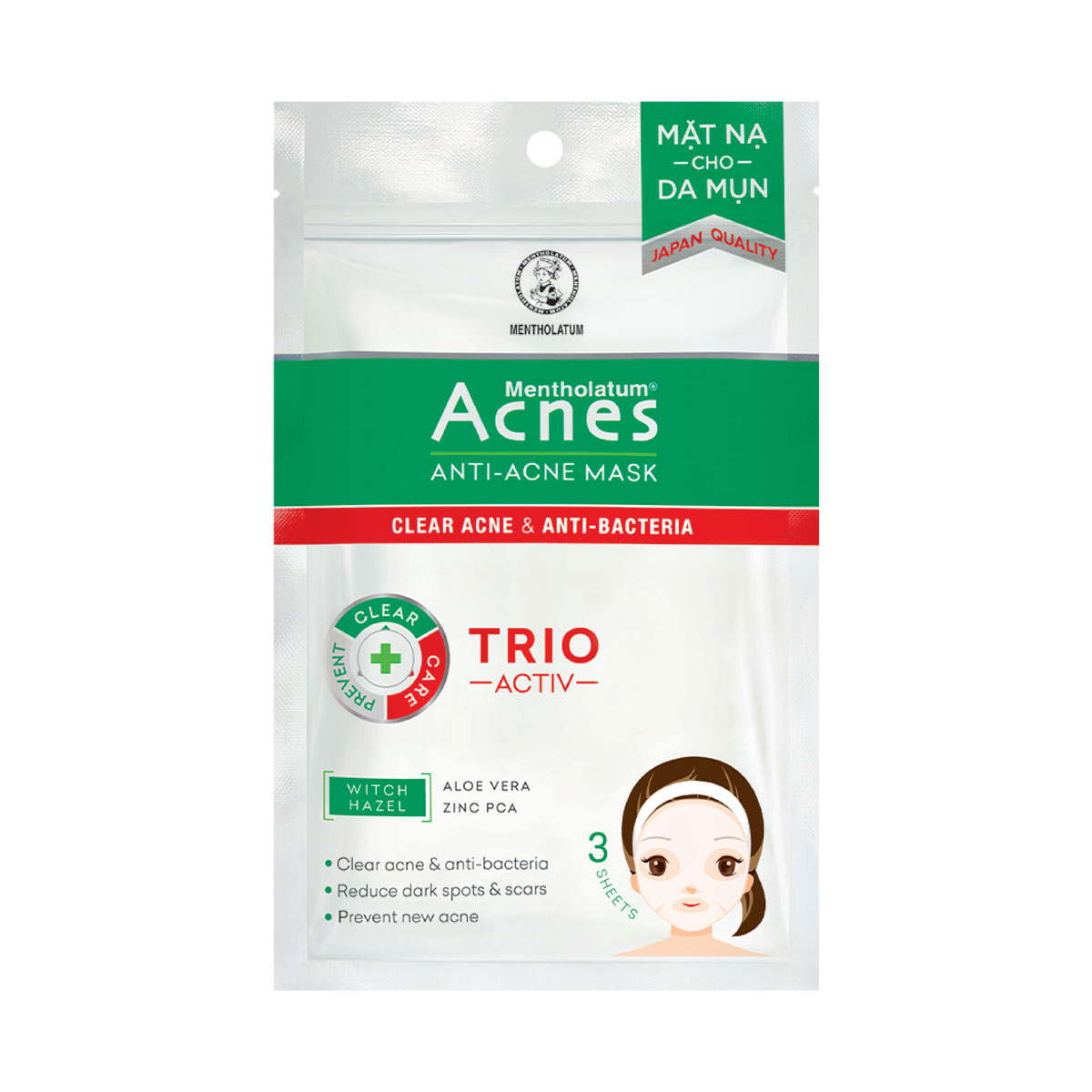 Mặt nạ chuyên biệt cho da mụn Acnes Blemish Control Mask (3 miếng/1 Gói/ 65ml)