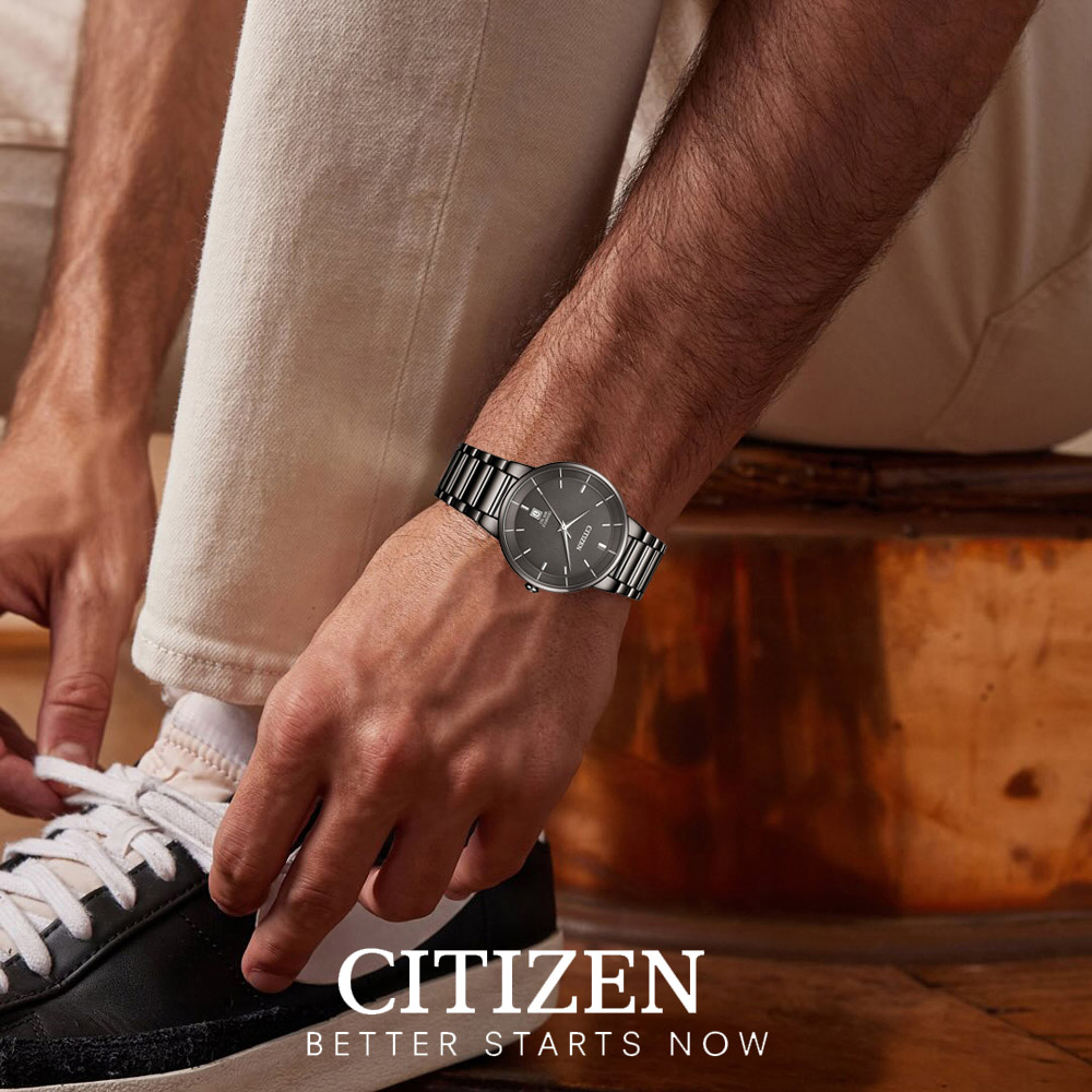 Đồng Hồ Nam Citizen Dây Thép Không Gỉ BI5127-51H - Mặt Đen