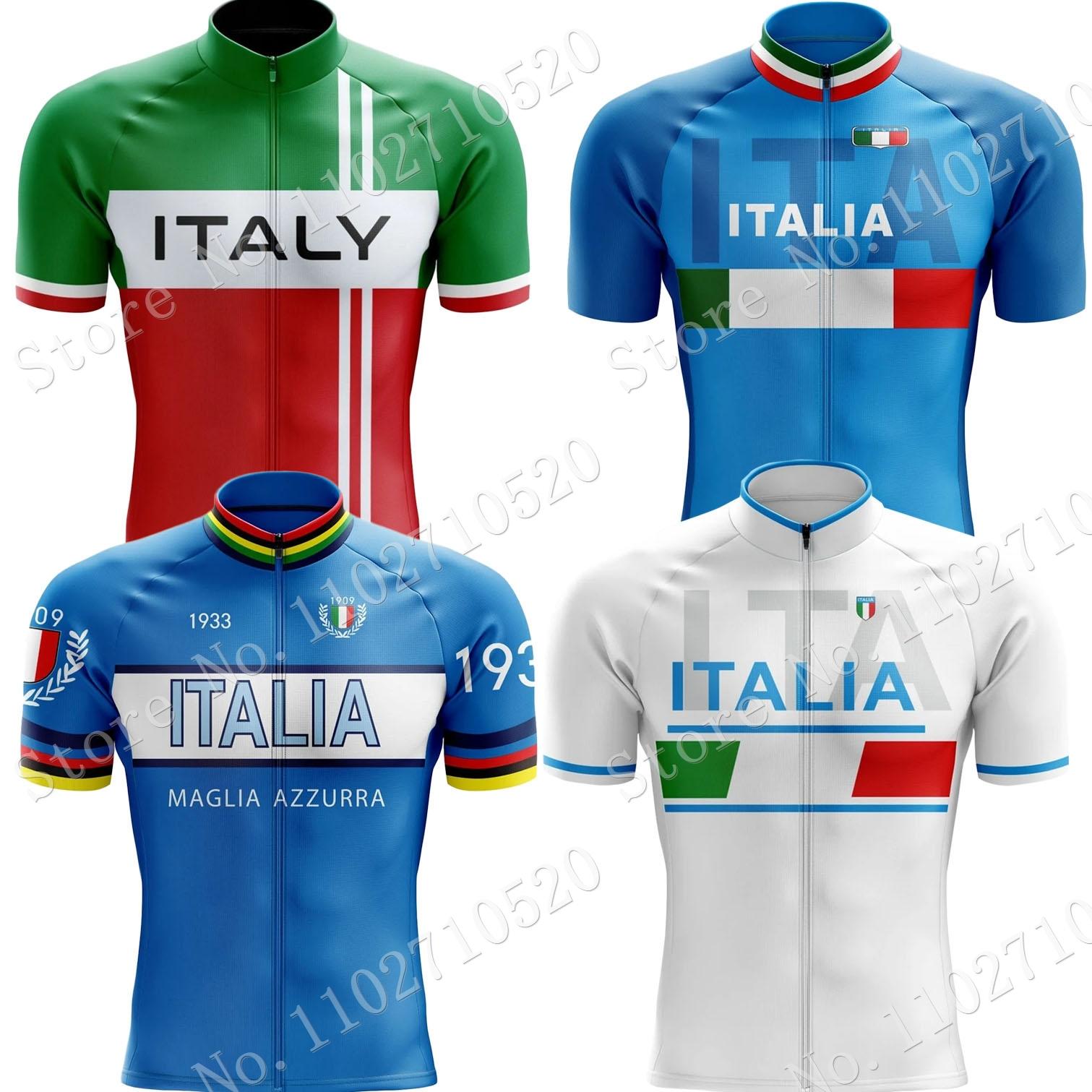 2023 Retro Ý Đi Xe Đạp Áo Xanh Dương Ngắn Tay Mùa Hè Italia Đi Xe Đạp Quần Áo Nam Đường Núi Xe Đạp Áo Sơ Mi Xe Đạp Cao Cấp MTB Color: 1 Size: L