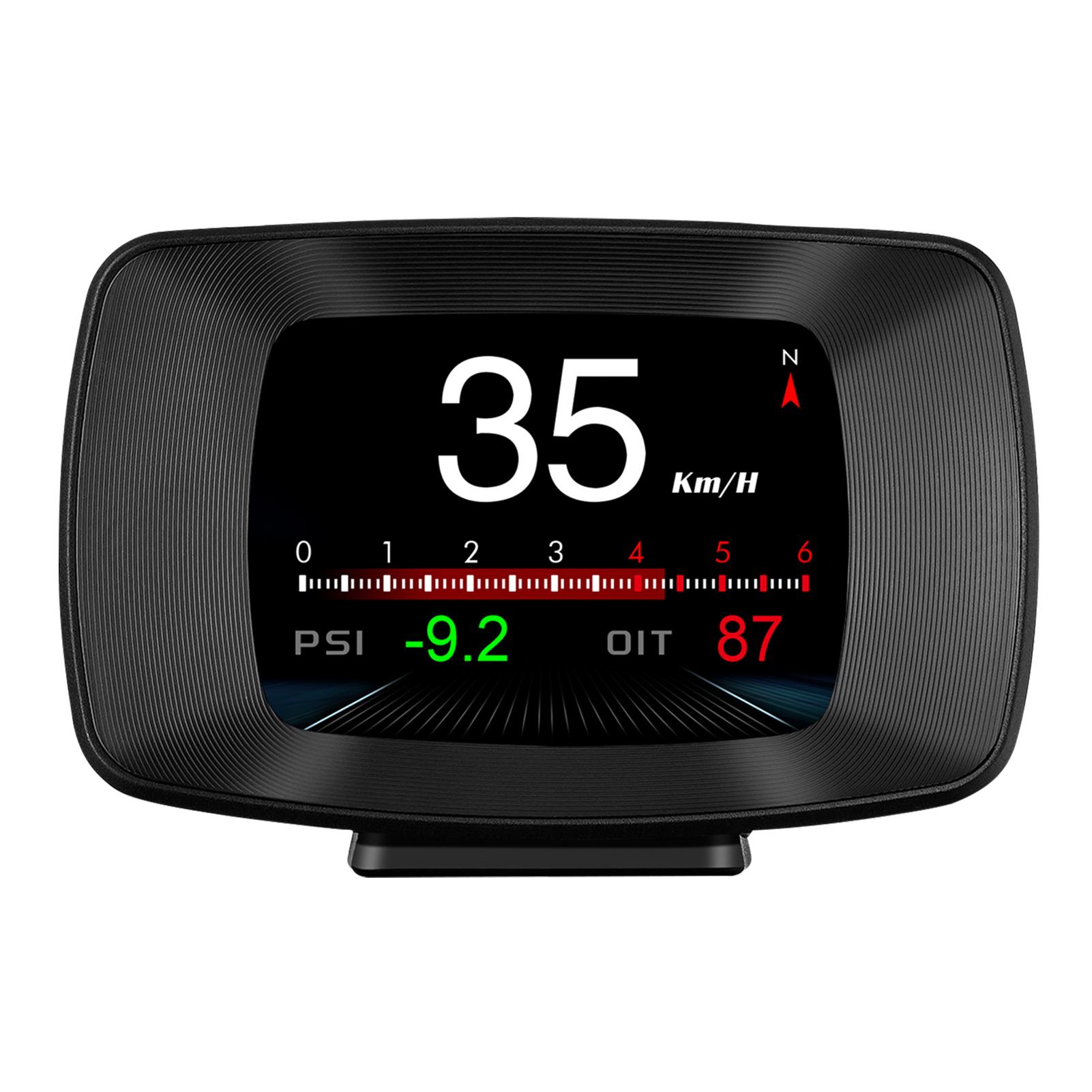 Máy đo tốc độ xe hơi OBD+GPS hệ thống kép màn hình hiển thị LCD hướng lên trên đa năng với 10 kiểu giao diện