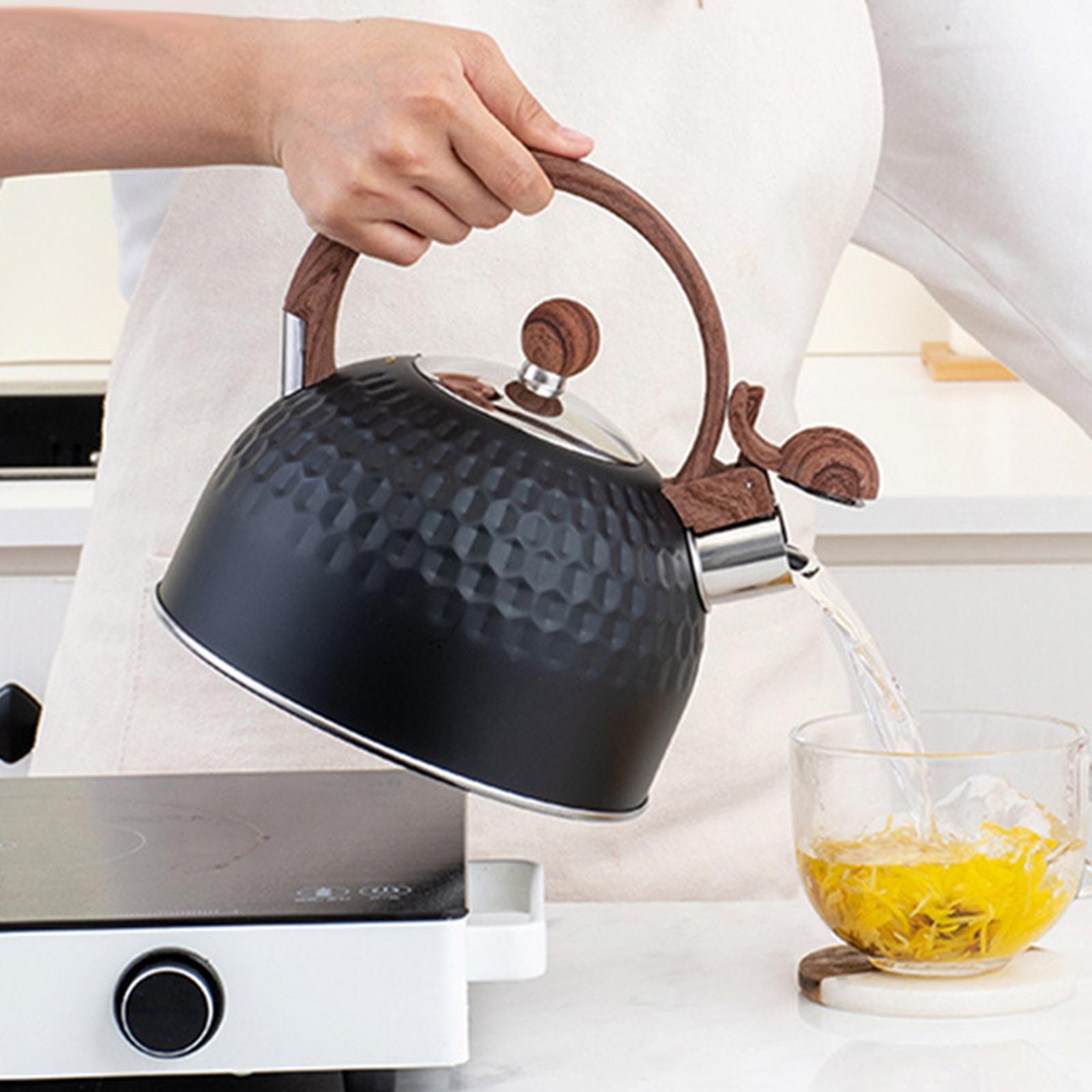 Whistling Tea Kettle 2.5L Supplies Top Kettle Hammer Pattern W/Handle Large Capacity Tea Pot Teakettle for Stovetop Cooker Kitchen Stoves