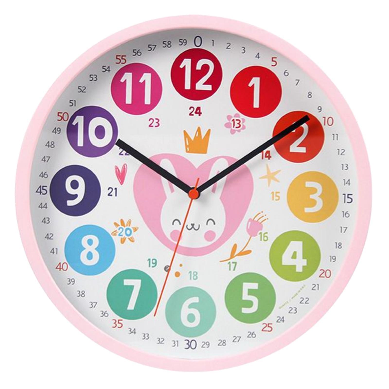 10" Telling Time Teaching Clock Wall Clock for Playroom Kids Children