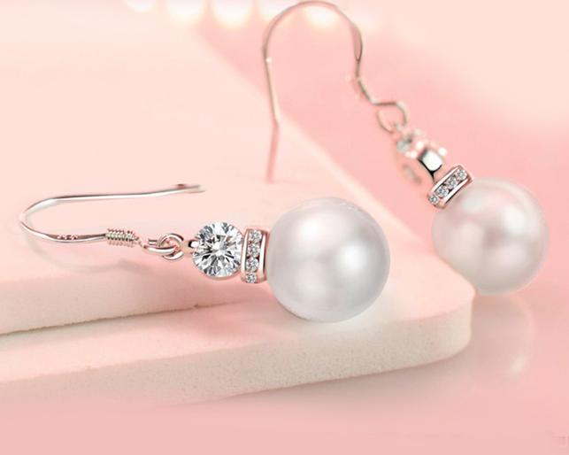 Bông tai ngọc móc nạm đá BHBT375