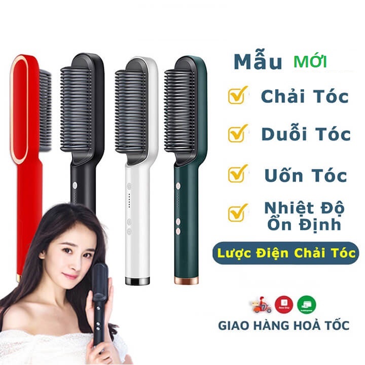 Lược điện chải thẳng tóc , uốn cụp tóc chuyên nghiệp và tiện lợi - Máy uốn tóc siêu tốc hiện đại công nghệ Hàn Quốc mẫu mới