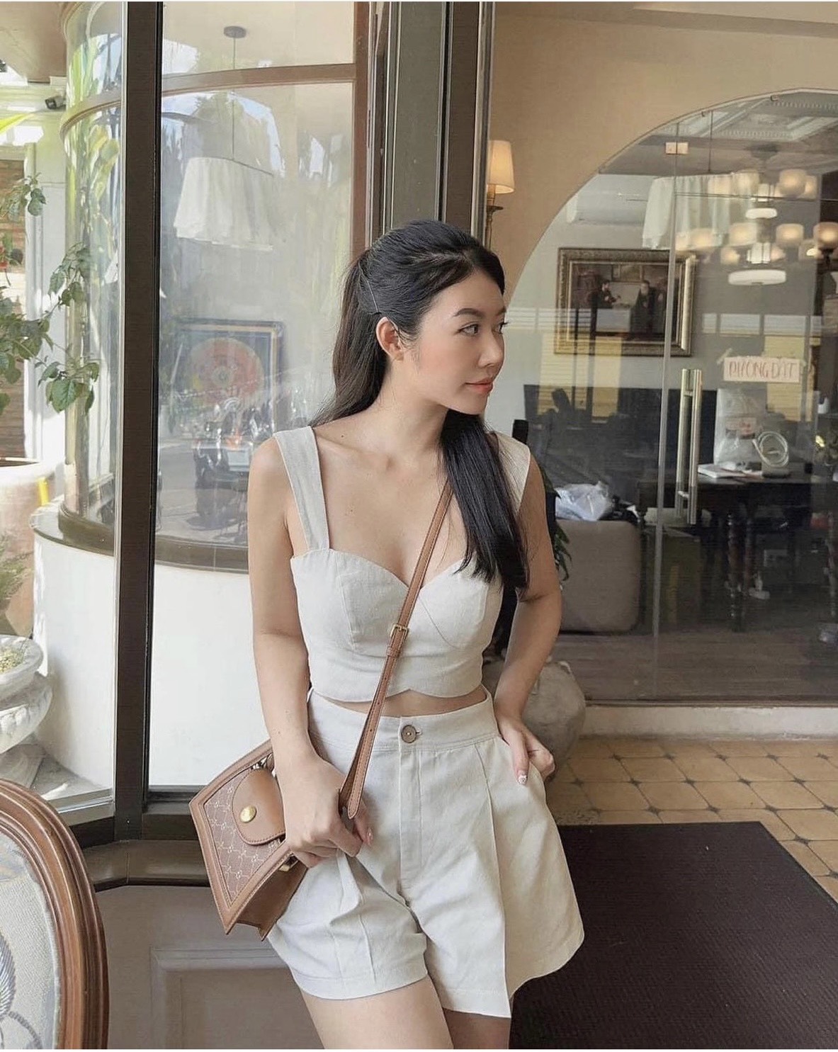 ĐỒ BỘ SET ÁO CROPTOP 2 DÂY CỔ U CÚP NGỰC + QUẦN NGẮN ỐNG RỘNG LƯNG CAO GIẢ VÁY CHỮ A SUÔNG TRƠN SHORTS ĐI CHƠI DẠO PHỐ ĐI BIỂN ĐI TIỆC