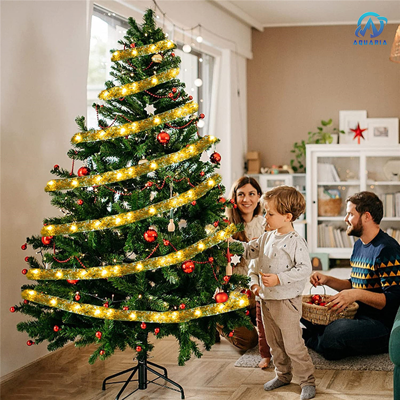 Dây Led Ruy Băng Trang Trí Cây Thông Giáng Sinh Noel Gói Quà 3 Pin AA