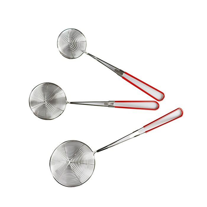 Vợt Đa Năng Inox Múc Chân Trâu, Topping Cao Cấp Viền Cán Đỏ