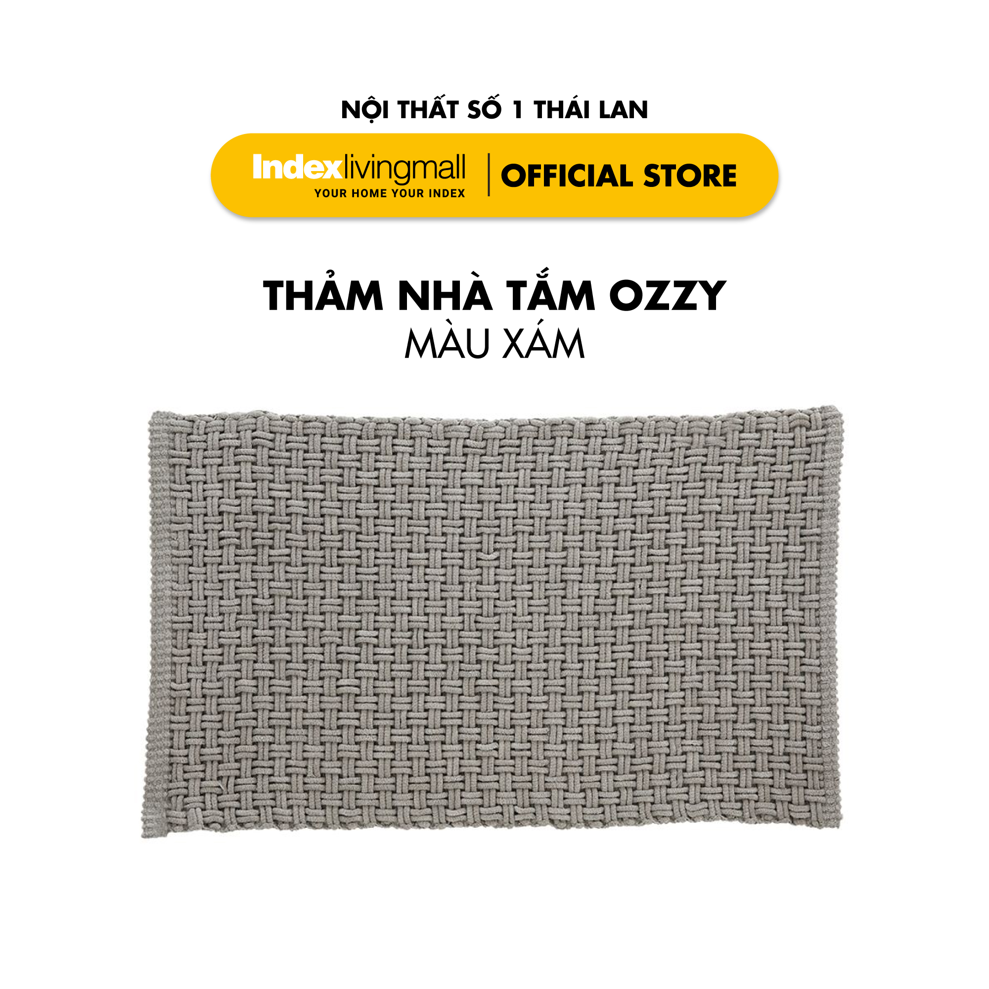 Thảm lau chân OZZY Màu Xám Trắng 50x80 cm 100% cotton | Index Living Mall | Nhập khẩu Thái Lan