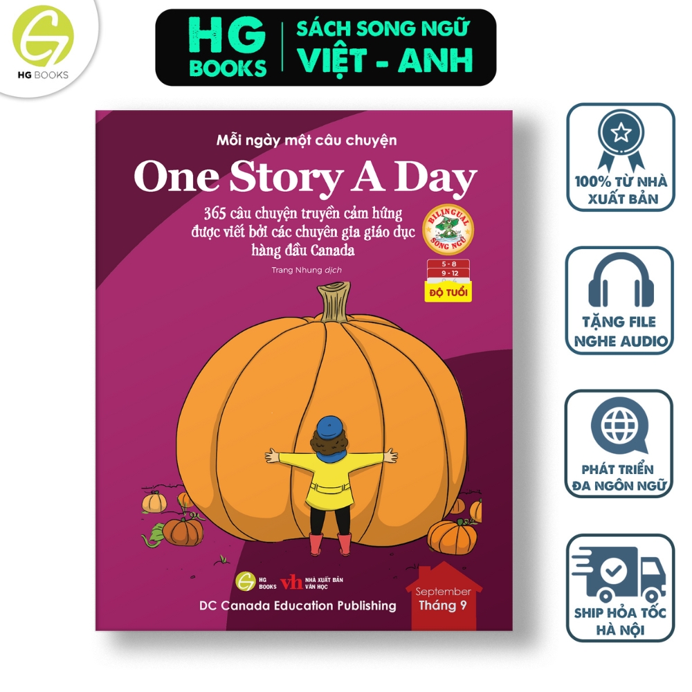 Sách - One Story A Day - CUỐN 9 : 365 câu chuyện phát triển IQ, EQ cho bé - Bản song ngữ tặng kèm file nghe