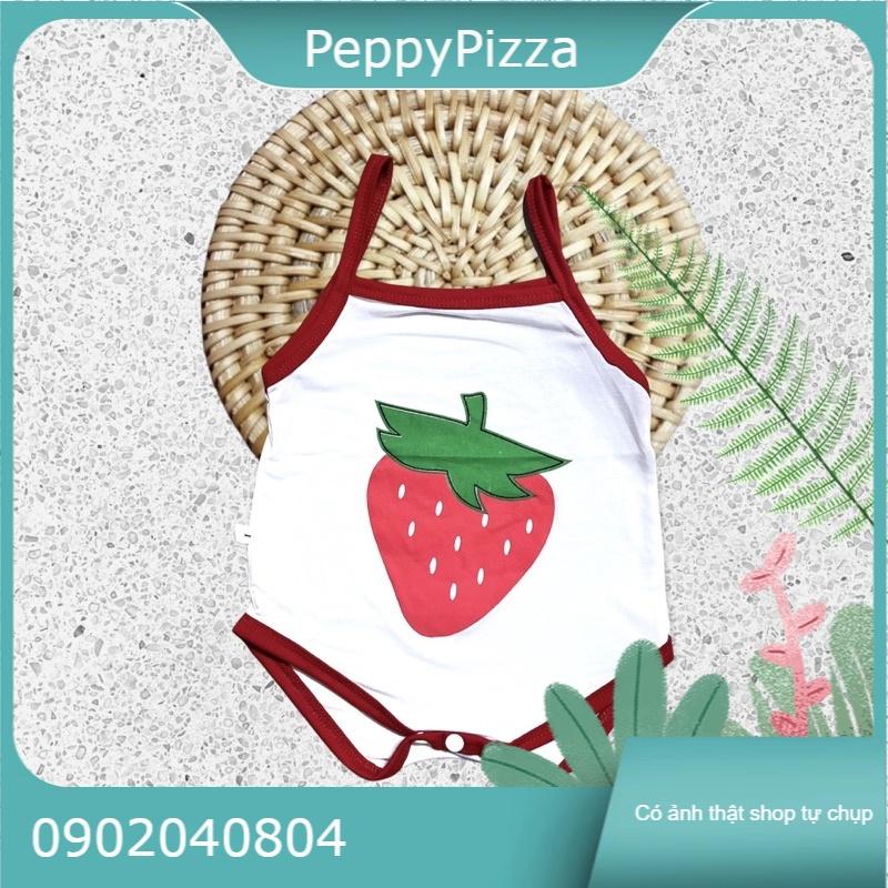 Bộ liền thân body suit 2 dây PeppyPizza cho bé sơ sinh Ss002