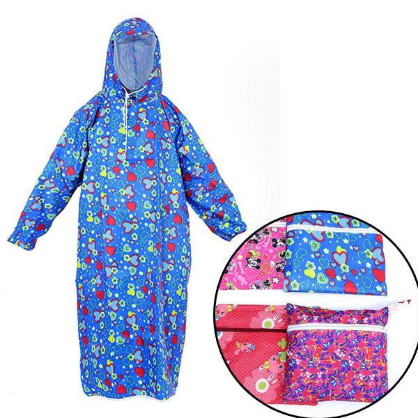 Áo Mưa Bít Vải Dù Số 11 ( 10-11 tuổi ) Không Xẻ Tà Cho Bé