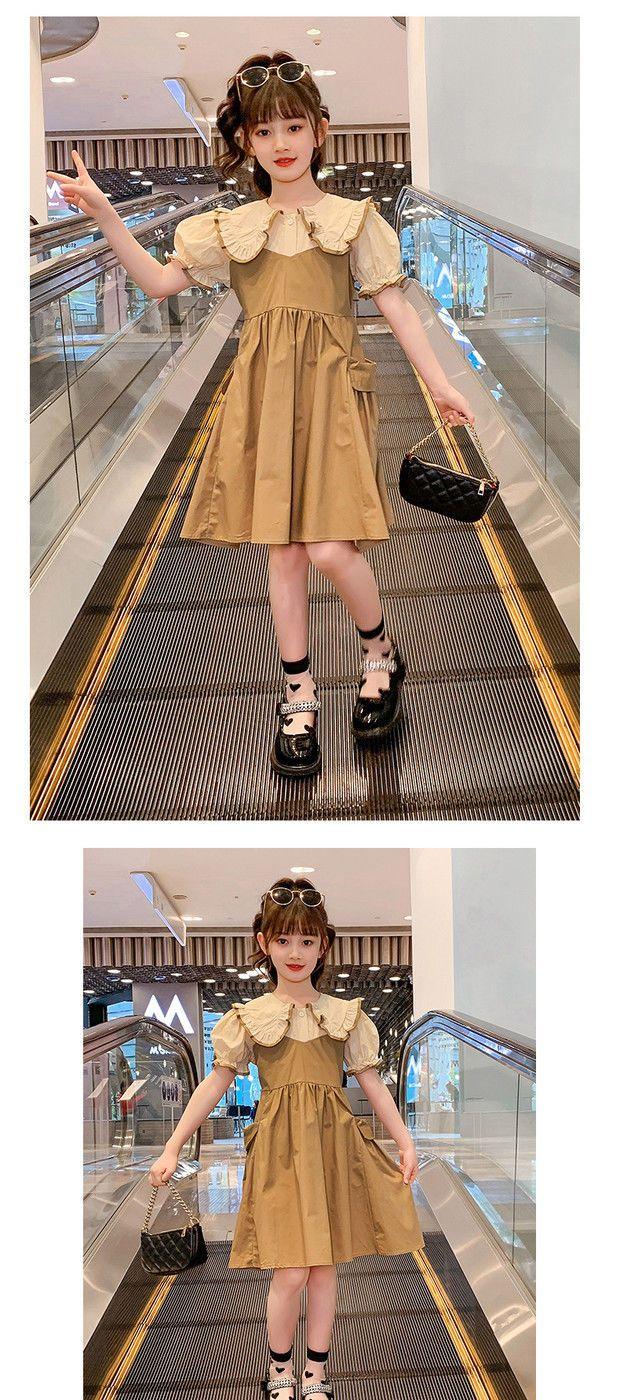 DONGSHOP HOT Váy mùa hè cho bé gái 2023 Váy công chúa thời trang cho bé gái Váy cổ búp bê mùa hè
