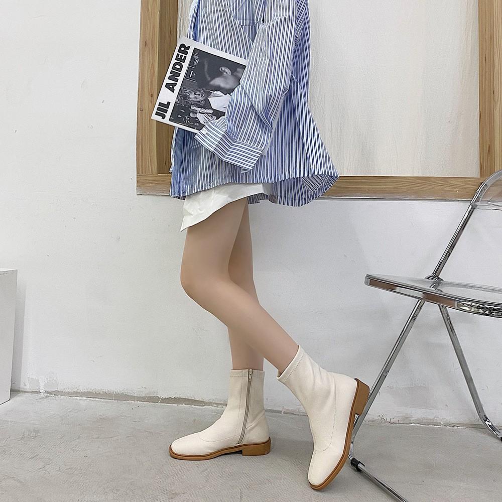 Giày bốt cổ thấp gót thấp thời trang dành cho học sinh