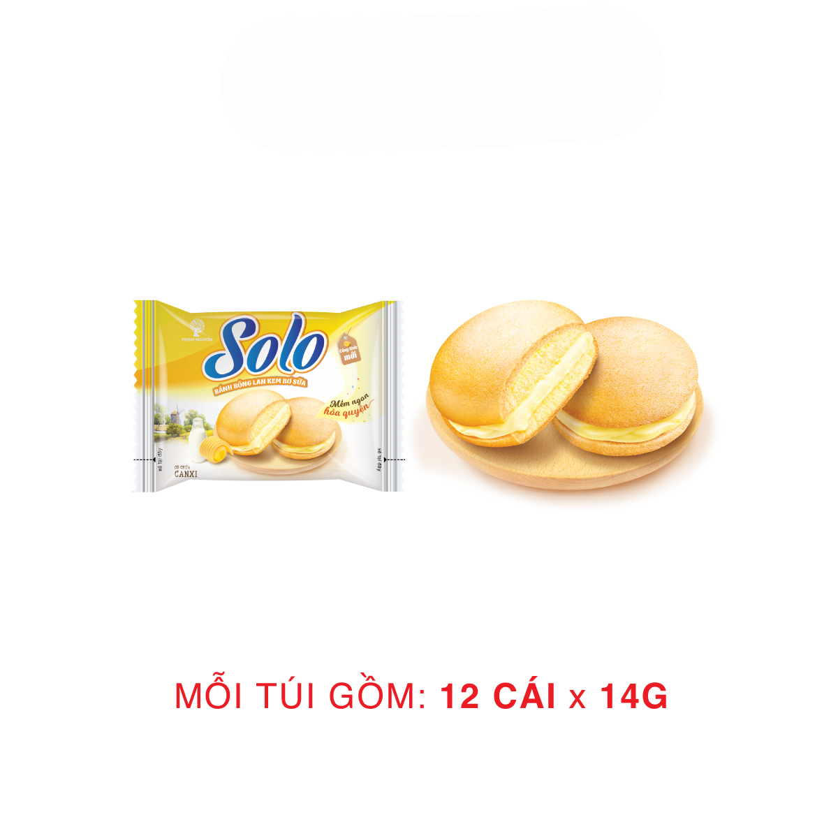 Bánh Solo kem bơ sữa NEW 168 (14g x 12cái)