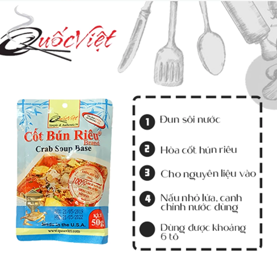 COMBO 4 Gói Gia vị Cốt bún riêu Quốc Việt - 4 x 50g - VN10506