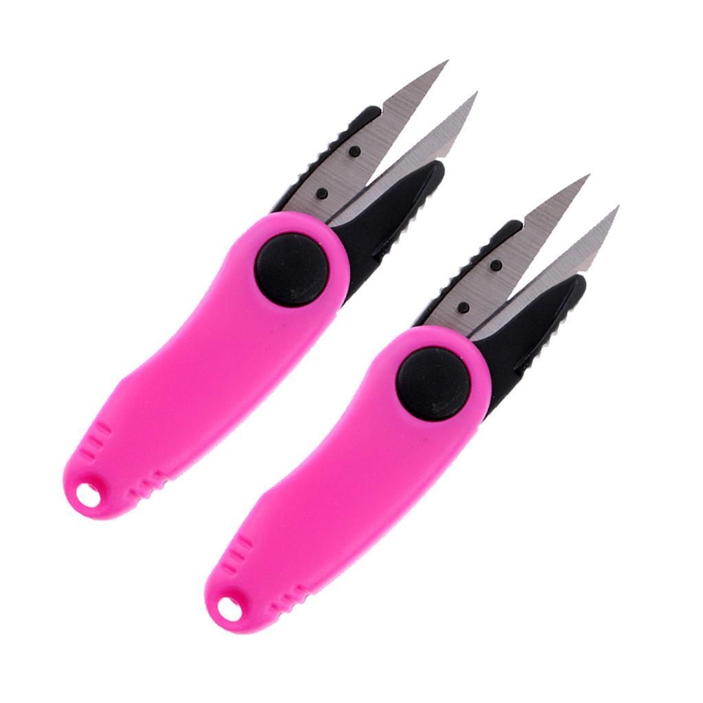 2 Pieces Mini Foldable Fishing Scissors Stainless Steel Fish Line Braid String Cutter