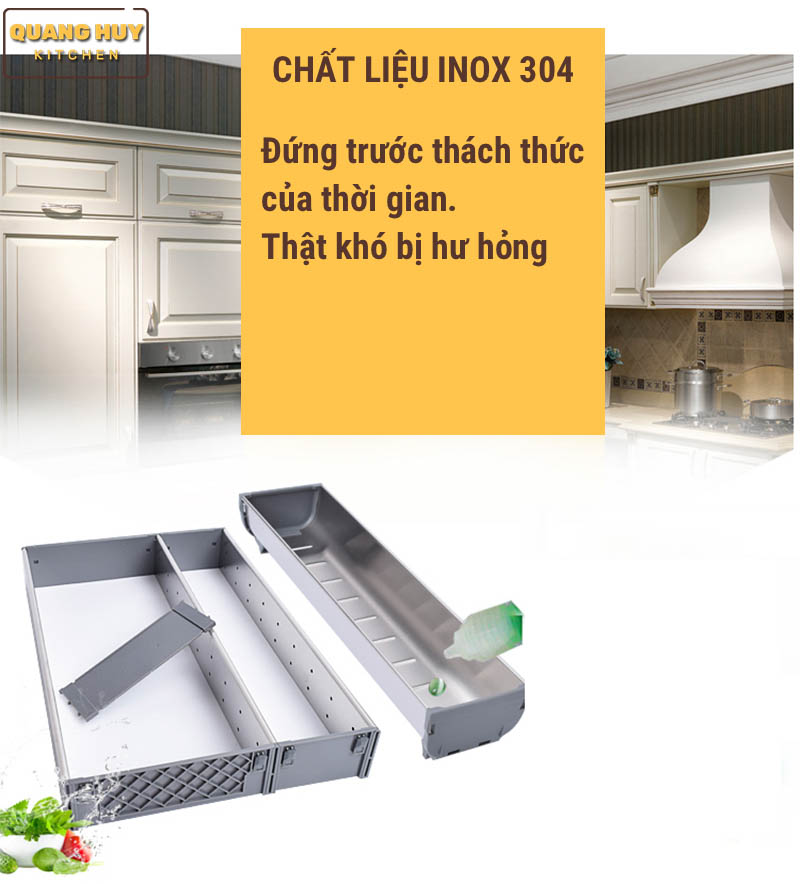 Khay chia thìa dĩa inox 304