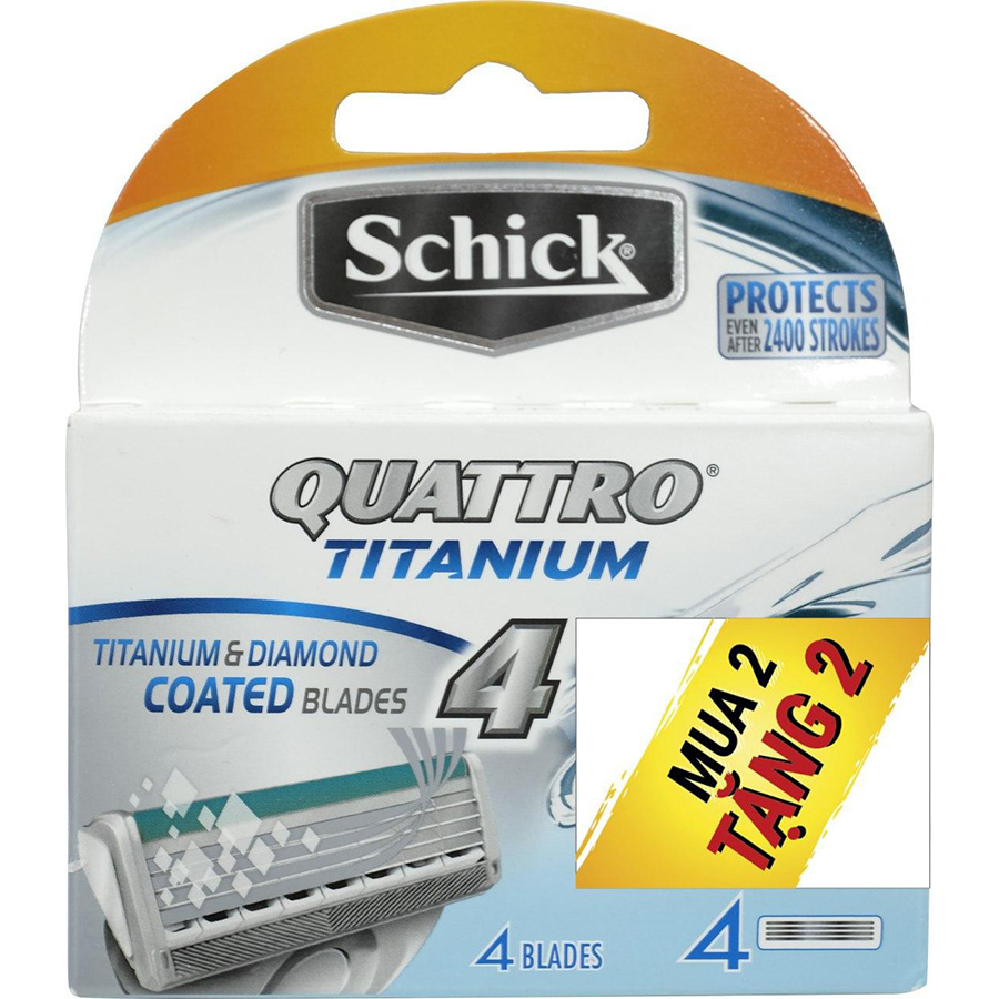 Vỉ 4 Lưỡi Dao Cạo Schick Quattro Titan 4s - 100270793 - 4891228460174