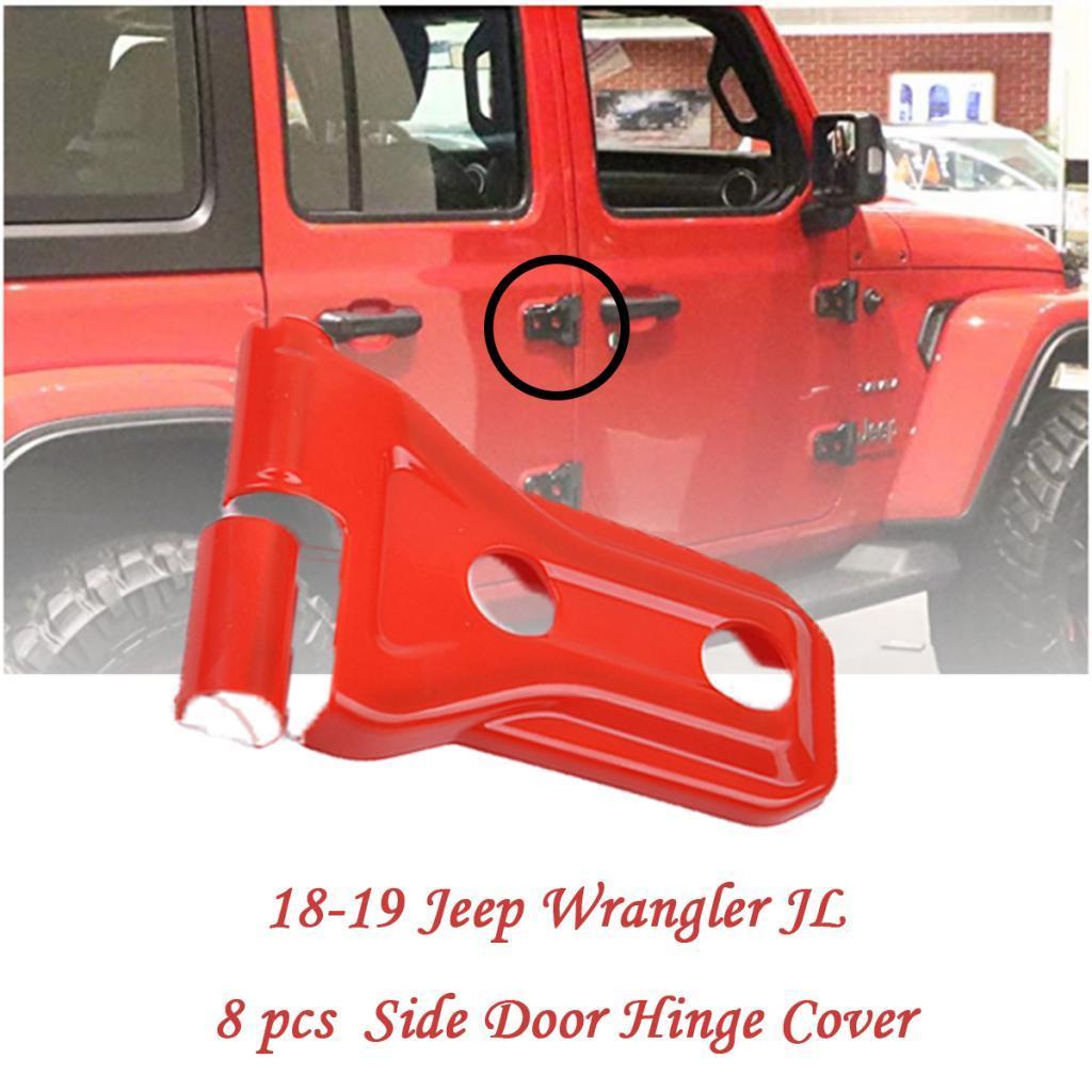 Fit for 07-18 Wrangler JL 4dr Red ABS Door Hinge Cover Protector Trim