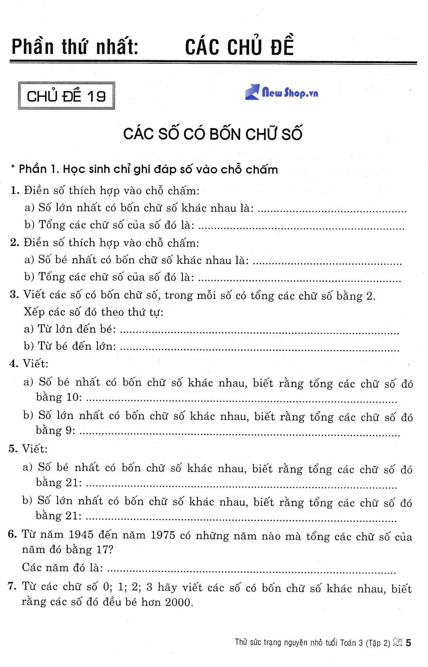 Thử Sức Trạng Nguyên Nhỏ Tuổi Môn Toán Lớp 3 Tập 2 (Tái Bản)