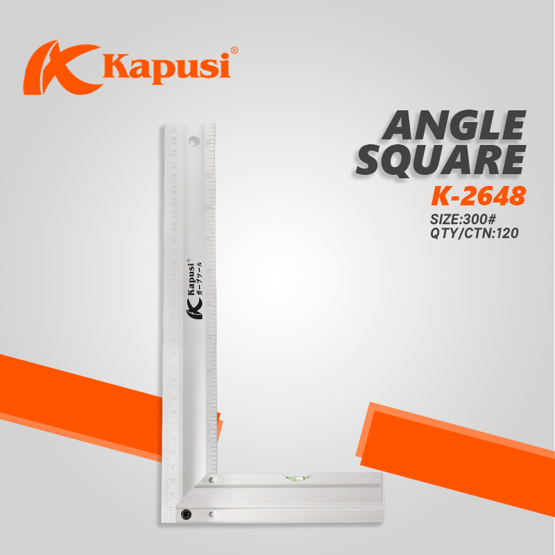 Thước ke góc vuông nhôm Kapusi Nhật Bản 30cm thiết kế livo, nhôm trắng chống gỉ k2648