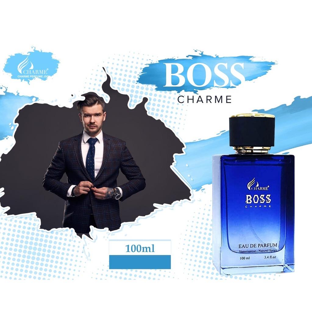 Nước hoa nam cao cấp, Charme Boss, nước hoa phương đông, hương thơm mạnh mẽ, lưu hương lâu, dành cho nam, 100ml