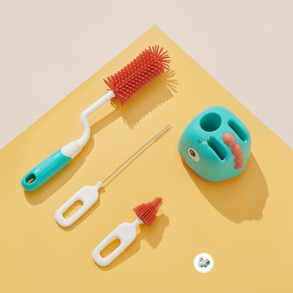 Cọ rửa bình sữa silicone ,cọ rửa bình sữa đặc biệt cho bé tay cầm dài, cọ rửa bình sữa di động, cọ núm vú