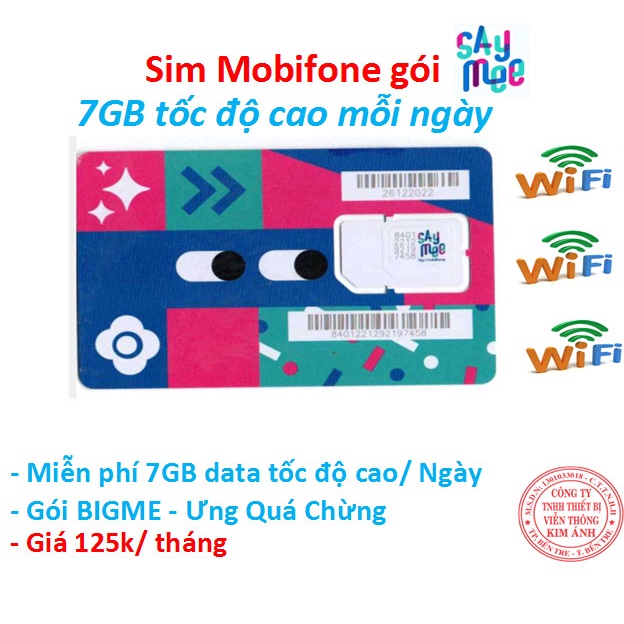 Sim Mobifone dùng mãi mãi gói Saymee - Ưng Quá Chừng, ưu đãi 7GB/ Ngày, Hàng chính hãng