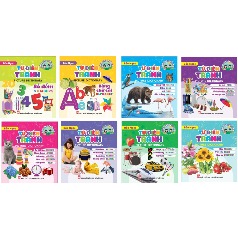 Sách - Combo 8 cuốn Từ Điển Tranh Dành Cho Thiếu Nhi - ndbooks