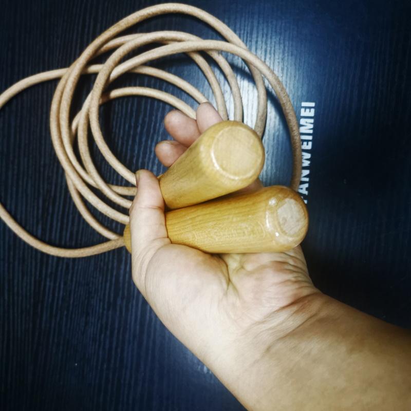 240 Gram Gỗ Chắc Chắn Tay Cầm Dây Da 7Mm Đường Kính 3M Bỏ Qua Dây Nhảy Thể Dục Quyền Anh Crossfit Nam Giới Sử Dụng tay Cầm Lớn Bóng Bay