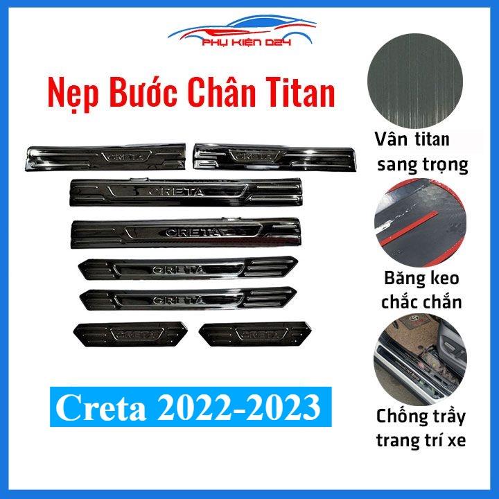 Ốp bậc cửa nẹp bước chân TITAN ô tô Creta 2022-2023 chống trầy bảo vệ xe