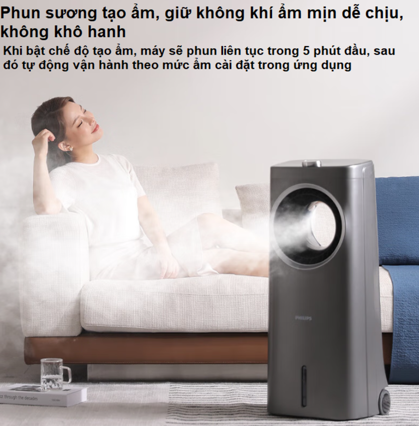 Quạt không cánh lọc và khử khuẩn làm mát, phun sương tạo ẩm vào mùa hè, sưởi ấm và tạo ẩm mùa đông thương hiệu Hà Lan cao cấp Philips ACR4248X Serial 4000 - Hàng nhập khẩu