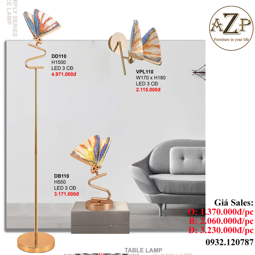 AZP - ĐÈN ĐỨNG / ĐÈN TRANG TRÍ / ĐÈN PHÒNG KHÁCH AZP-110 phong cách đương đại, hàng nhập khẩu AZP