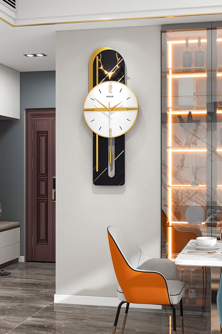 Đồng hồ treo tường trang trí nghệ thuật EA02 kim trôi không gây tiếng động decor cho phòng khách