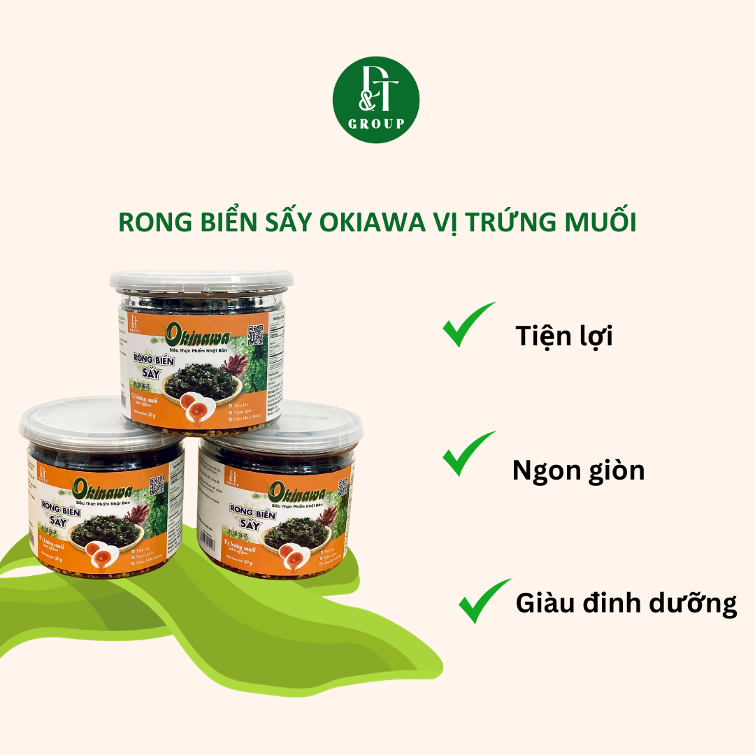 Hộp rong biển sấy khô Okinawa vị trứng muối 30g - ăn liền DTFood