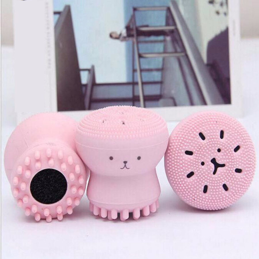 Cọ Rửa Mặt Bạch Tuộc Silicon 2 Đầu Massage Mặt Kiểu Dáng Hàn Quốc MKF007 - Hàng Chính Hãng