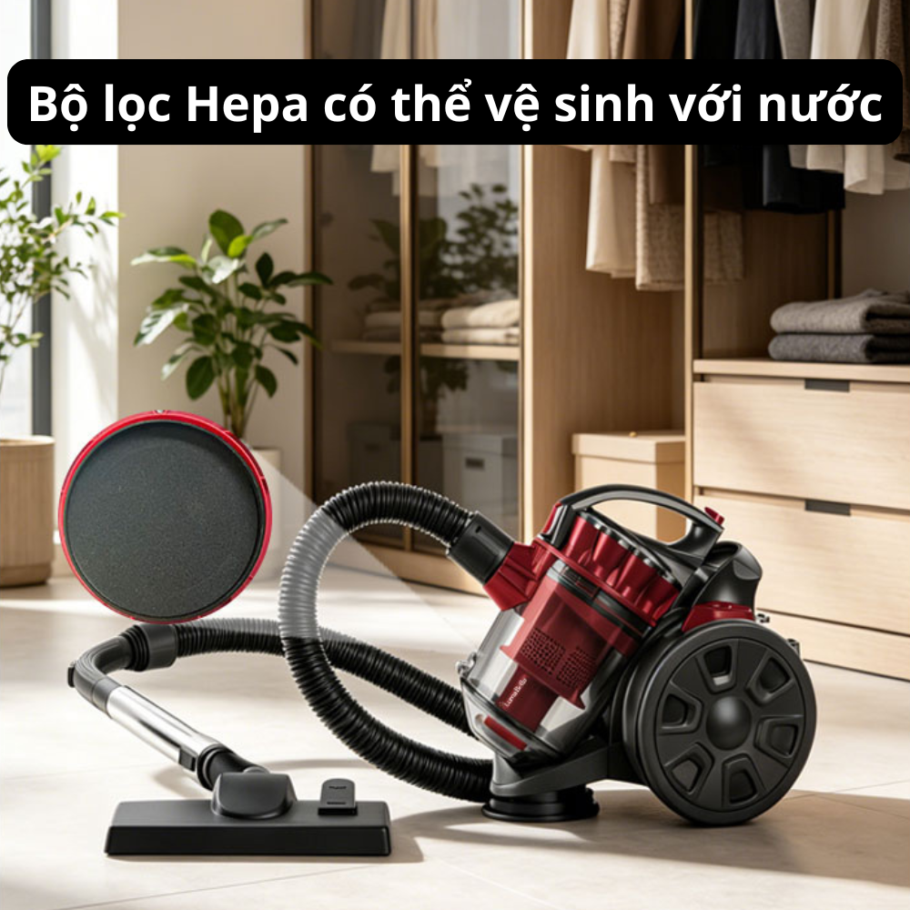Máy hút bụi gia đình cầm tay CÓ DÂY Lumabella LB-63019 công suất cực cao 2600W hút bụi gia đình, ô tô, sofa, dễ vệ sinh - HÀNG CHÍNH HÃNG