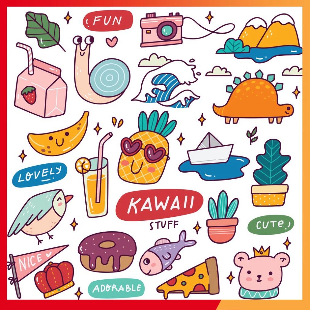 Combo 10 sheet sticker dán đồ chơi cực xinh xắn, phù hợp cho sổ tay, laptop, mũ bảo hiểm và vali.