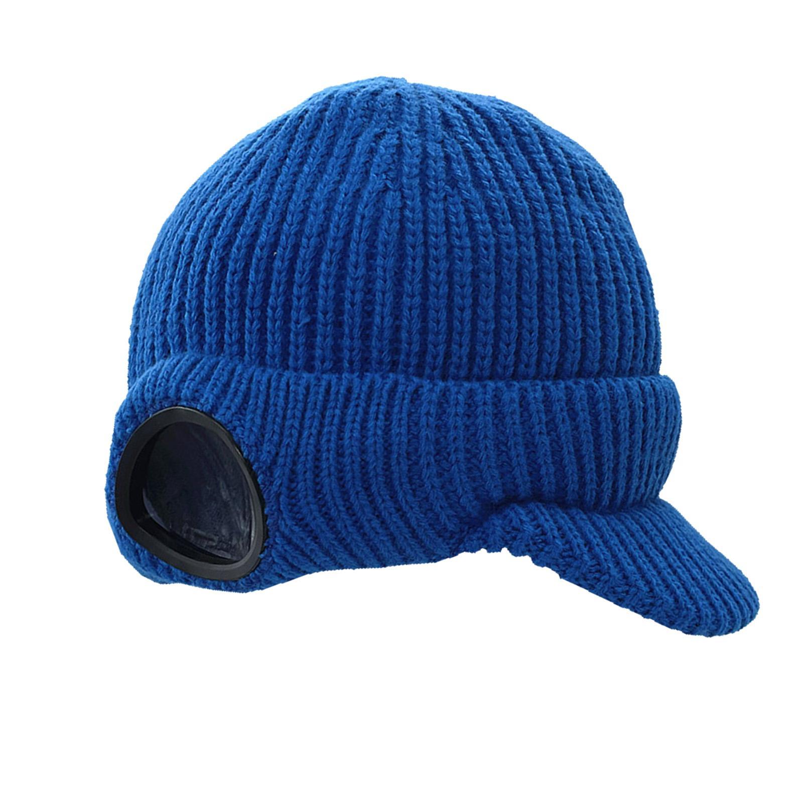 Men's Knit Newsboy Hat Goggles Beanie Warm Cap Windproof Unisex Adults