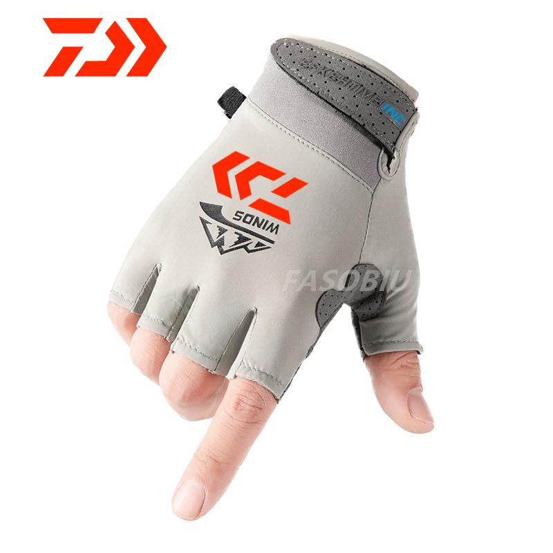 Mới Daiwa Găng Tay Câu Cá Thể Thao Thoáng Găng Tay Câu Cá Thoáng Khí Săn Bắn Chống Trơn Trượt Khi Đi Cắm Trại Đi Xe Đạp Ngón Tay Găng Tay Thể Thao