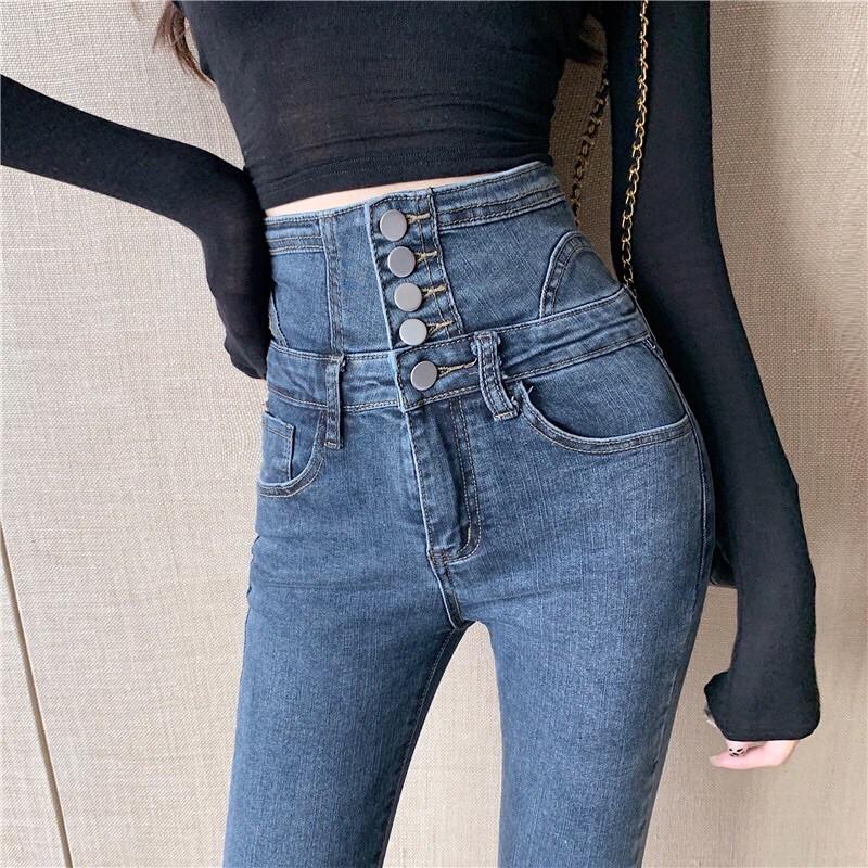 QUẦN SKINNY LƯNG CAO THẮT DÂY SIẾT EO- ảnh thật trải sàn