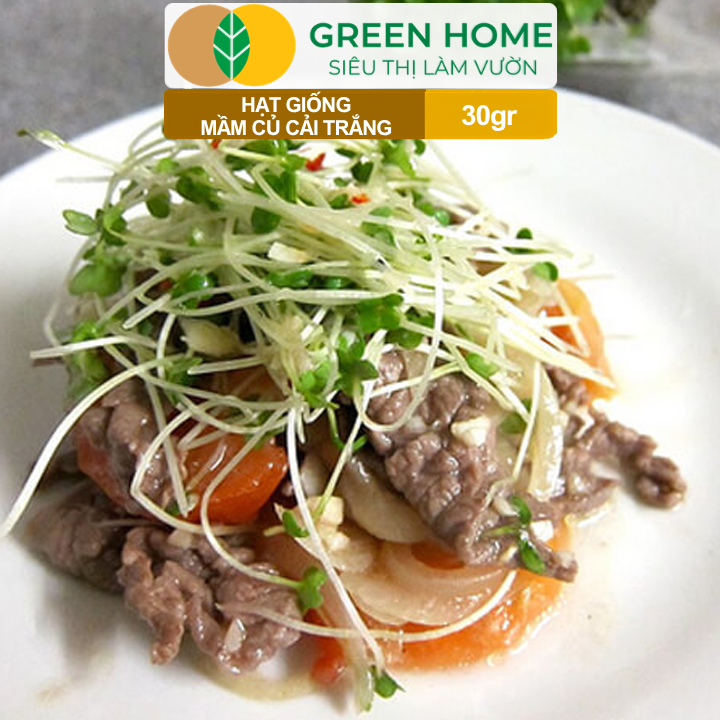 Hạt Giống Mầm Củ Cải Trắng GreenHome,Gói 30g, Dễ Trồng, Nảy Mầm Cao, Năng Suất Cao R10