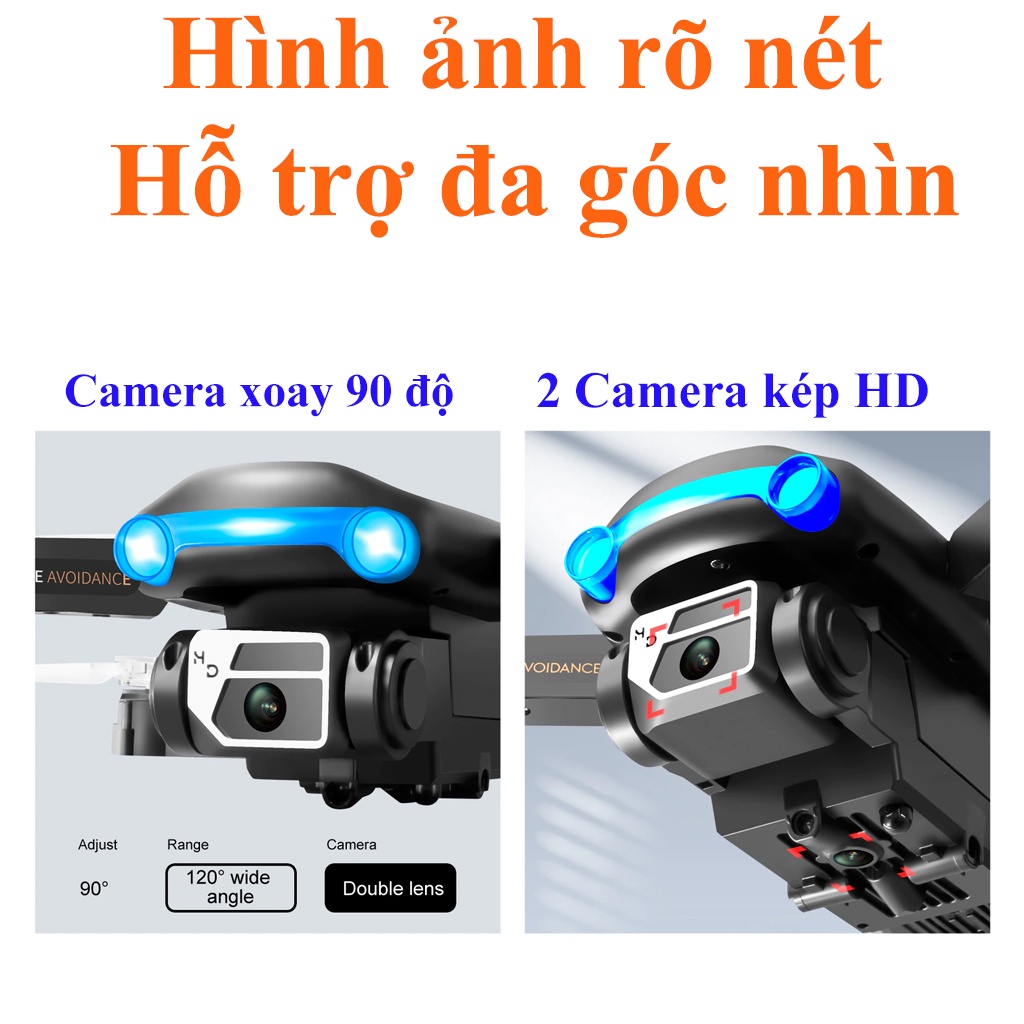 Flycam mini giá rẻ tập bay, Drone mini 8K S98 PRO MAX cảm biến tránh vật cản, giữ độ cao ổn định, nhào lộn 360 độ, đèn led bay ban đêm cực đẹp - Hàng chính hãng