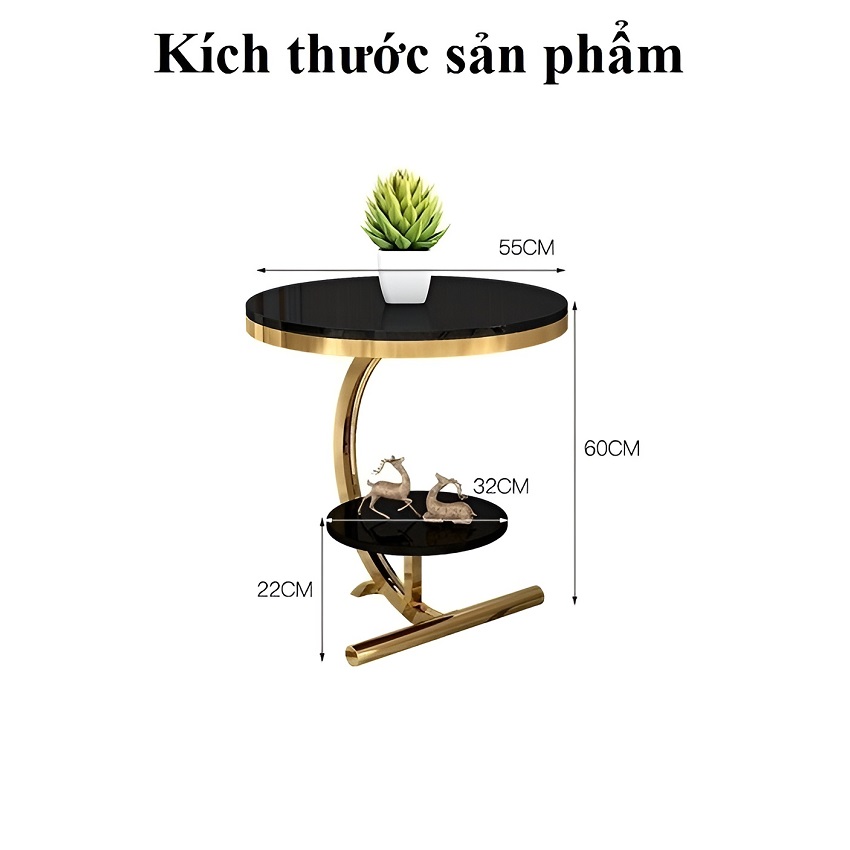 Bàn bên phòng khách, ghế sofa bằng đá cẩm thạch bằng sắt, bàn cà phê nhỏ, bàn tròn nhỏ ban công, bàn cạnh giường ngủ phong cách Bắc ÂU sang trọng