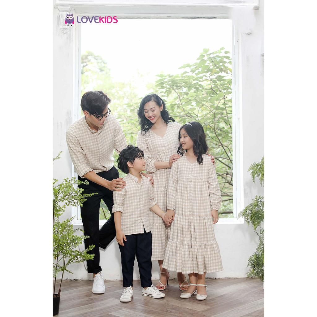 Váy dài tay caro bé gái MNG20DR013 - Lovekids